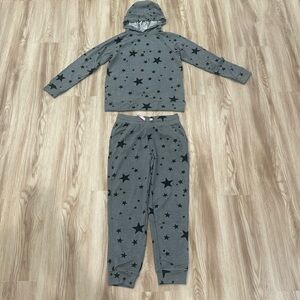 32 degree heat girls M 10-12 grey with black stars set